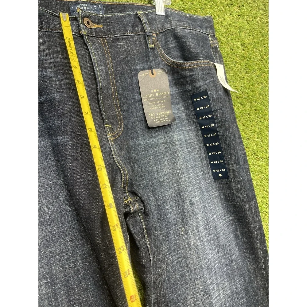 Lucky Brand Jeans Mens 42x30 361 Vintage Straight Navy Low Rise Classic Fit NWT
